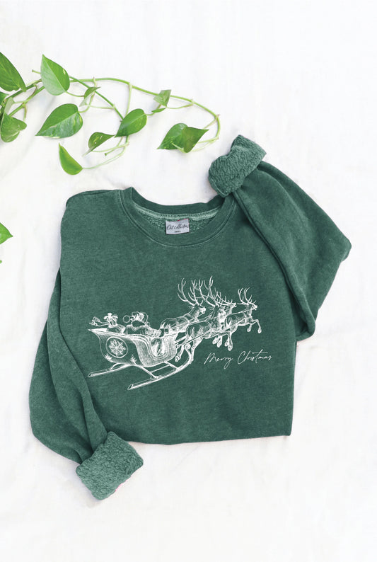 Merry Christmas Mineral Graphic Sweatshirt