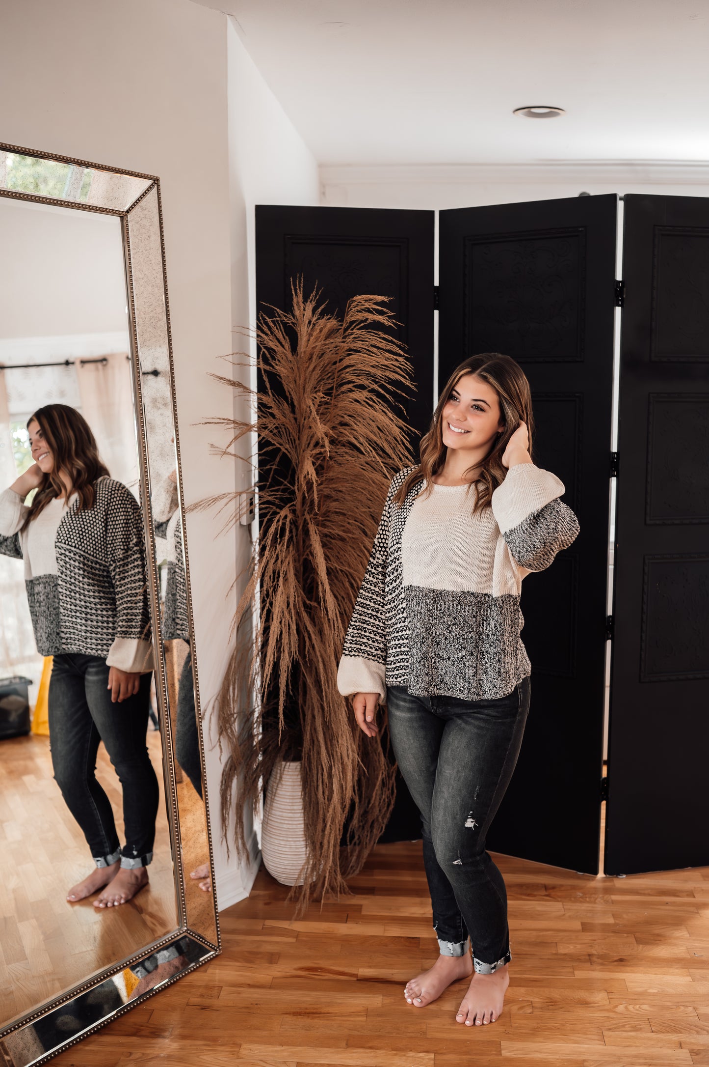 black-color-block-sweater