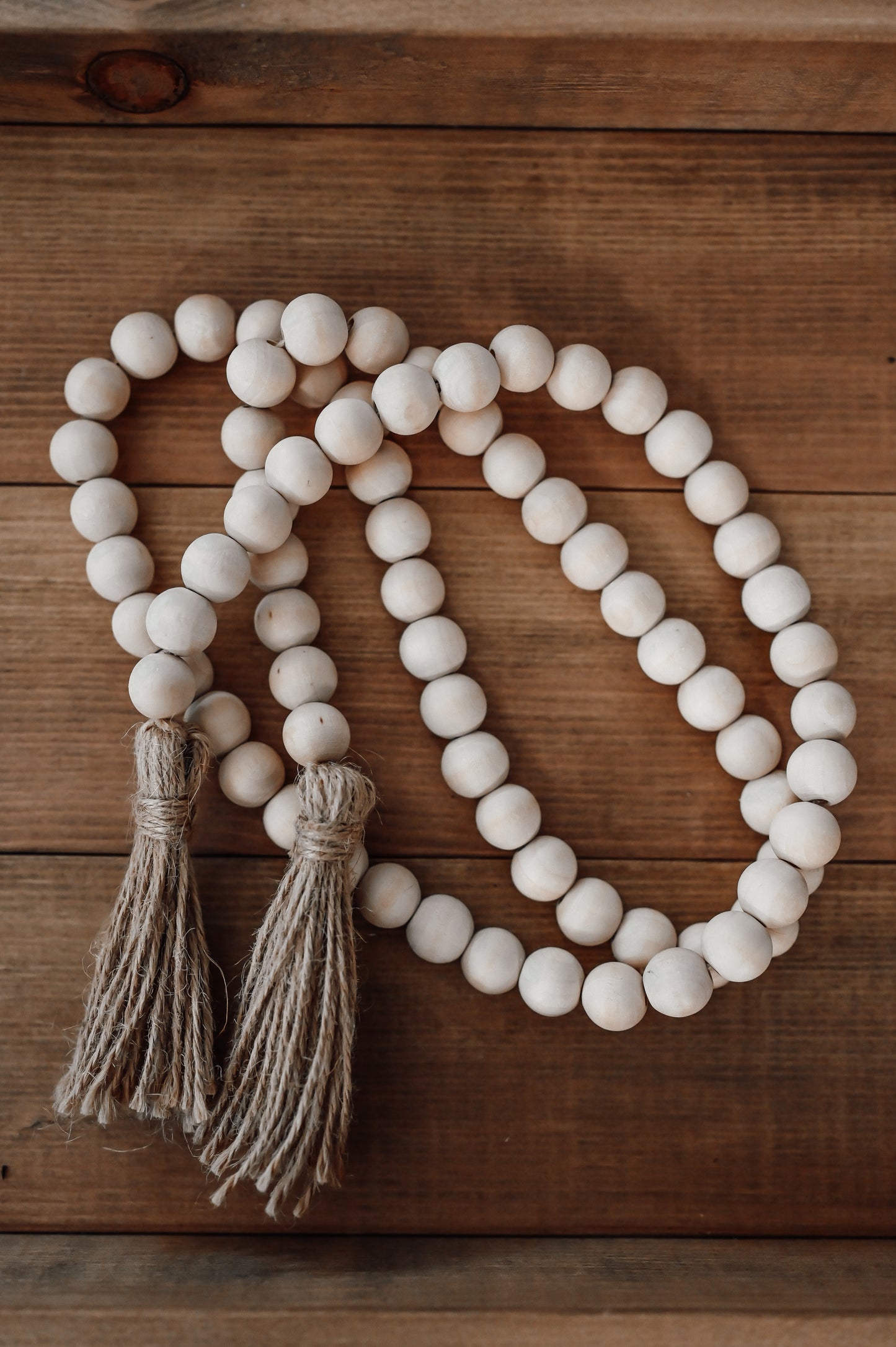 Wood Beaded Garland - Natural *FINAL SALE*