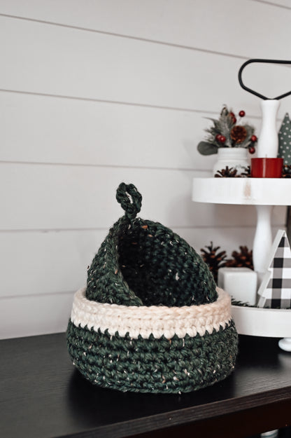 handmade-green-crochet-basket-set