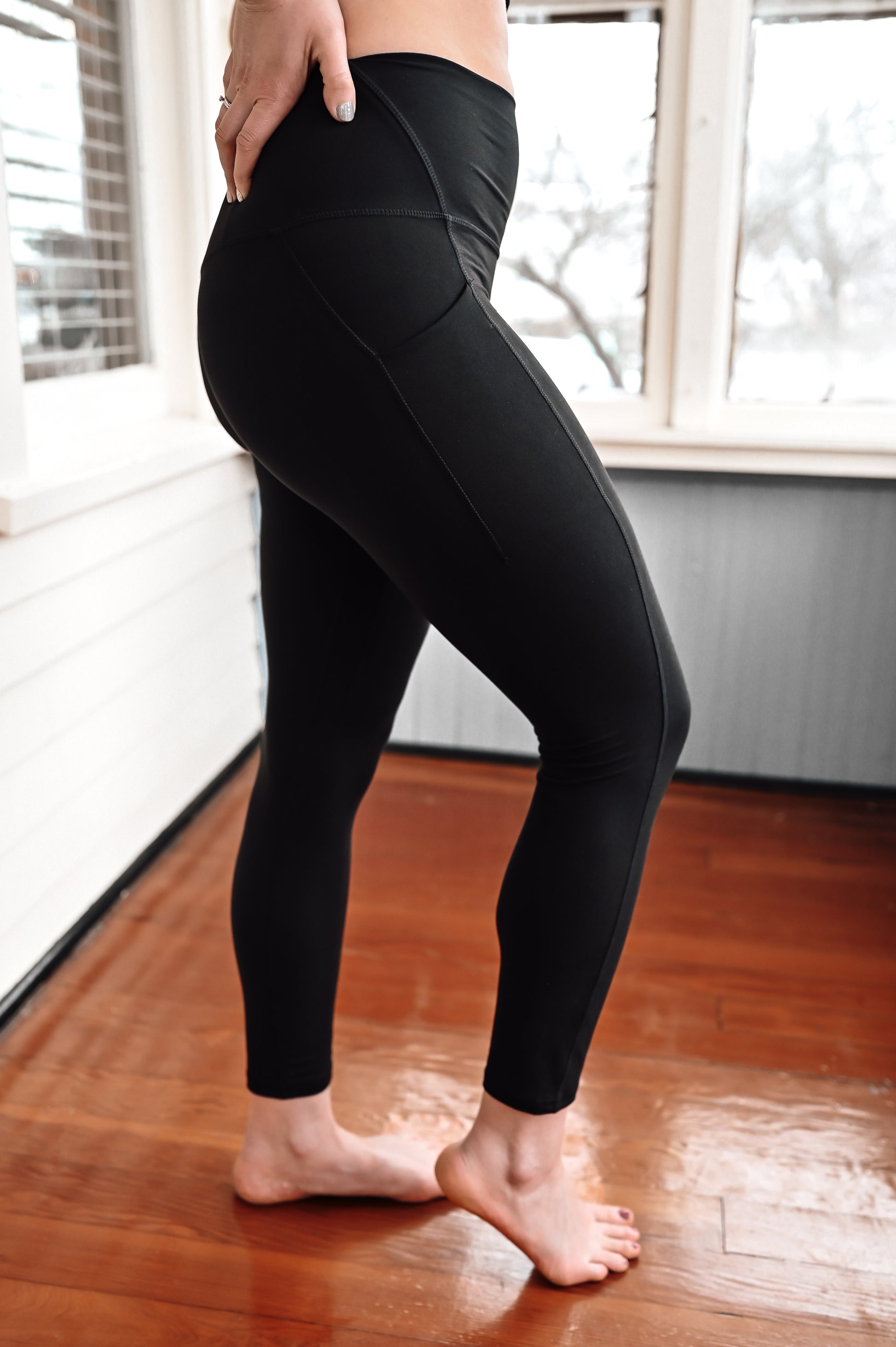 TRY TO BN Yoga Pants Fitness Sports Leggings Pocket High