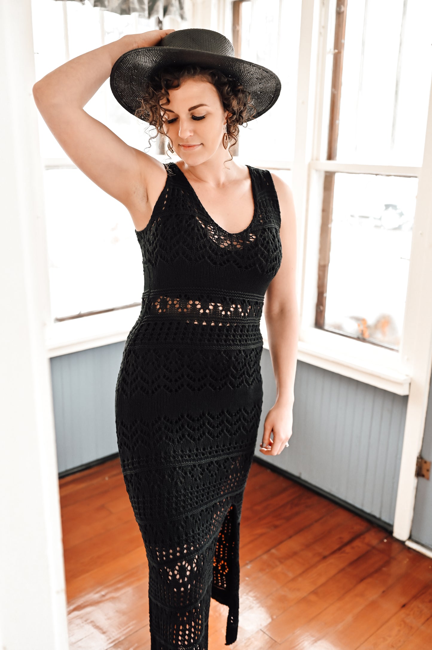black-crochet-lace-maxi-dress