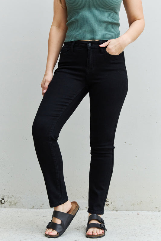Judy Blue Black Mid Rise Slim Fit Jeans