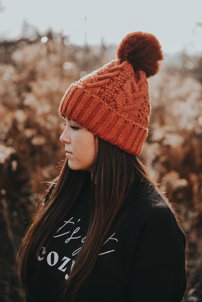 rust-cable-knit-beanie-hat